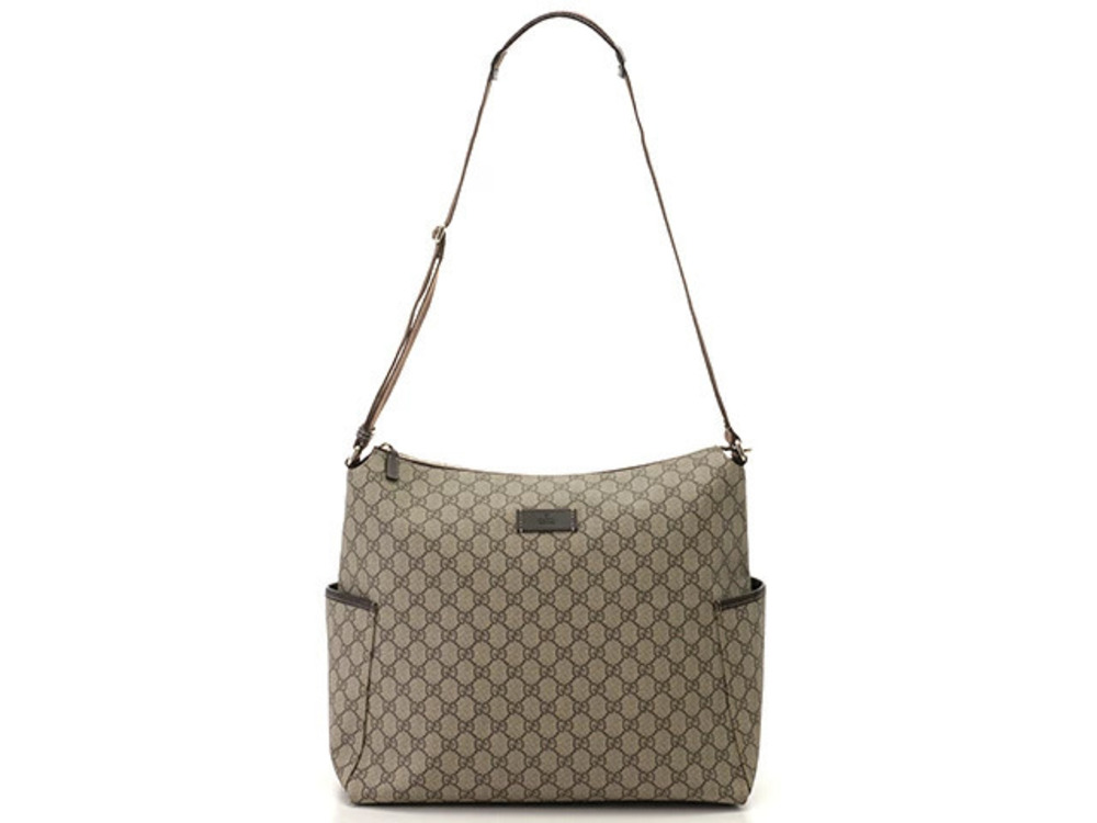 Gucci GG Plus Mothers Bag Beige Cream Dark Brown